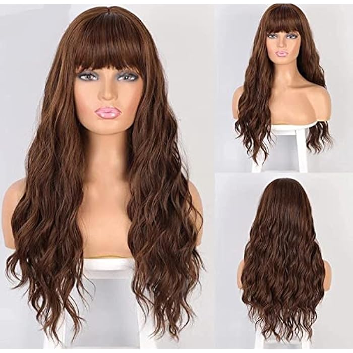 DILLARDS Brown Curly Wig Natural Looks Synthetic Hair - Image 1